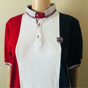 Oxford Golf Tricolor Stripped Polo Shirt, men’s XL